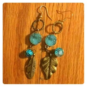 Pretty Earrings - Asymmetrical Blue 💙 Gold Plated